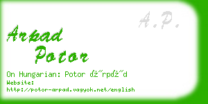 arpad potor business card